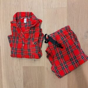 Victorias Secret Classic Red Plaid Cotton Pajama Set